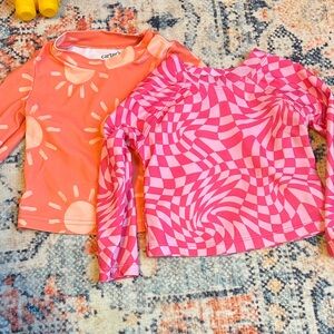 Carter's Pink and Orange Kids Swim Rashguards